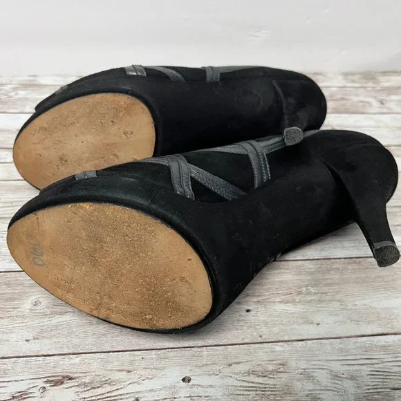 Via Spiga SIZE 10 Black Suede Platform 5” Heels Leather Booties - Picture 8 of 12